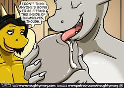 anthro brothers comic dragon hyper hyper_penis incest licking male naughtymorg oral penis penis_lick sex sibling tongue tongue_out urethral yaoi