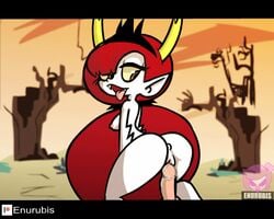 animated brown_background disembodied_penis disney hekapoo nipples norehana_art orange_eyes red_hair reverse_cowgirl_position riding star_vs_the_forces_of_evil unseen_male_face white_skin