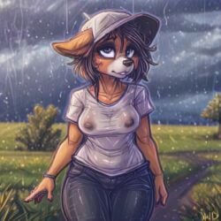 a.i ai ai_generated ai_sluts background beautiful beautiful_background beautiful_females beautiful_girl black_hair breasts exposed_breasts female female_focus female_only furry furry_female furry_only grass grass_field grassland hat pants public public_exposure rain raining see-through see-through_shirt shirt straight thick_ass thick_thighs thighs tree trees watch wet wet_body wet_clothing wet_hair wet_shirt wet_skin white_shirt wrist_watch wristwear