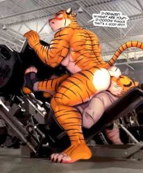 2boys age_difference anthro anthro_on_anthro ass bara big_ass big_butt big_muscles blush cheek_tuft claws dennis_(zourik) facesitting father_(lore) father_and_child_(lore) father_and_son_(lore) felid feline fingers fur gay hi_res humanoid_hands incest_(lore) javier_(zourik) leg_press_redraw_(meme) looking_pleasured male male/male male_only meme muscles muscular muscular_anthro muscular_male nipples nude orange_body parent_(lore) parent_and_child_(lore) parent_and_son_(lore) pecs public public_exposure public_nudity public_sex sex sitting_on_another son_(lore) striped_body striped_fur white_body white_fur zourik