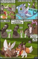 2_penises absurd_res amber_(fuf) anal anal_sex animal_genitalia animal_penis anthro antlers arthropod balls bandicoot black_body black_fur black_hair blue_eyes bodily_fluids brown_body brown_fur brown_nose canid canine comic covering covering_self covering_self_with_tail dialogue dipstick_tail dripping elemental_creature elliot_(fuf) english_text feet female fennec_fox feral fingerless_(marking) fish flint_(fuf) fox french_kissing fuf fur genital_fluids genitals green_hair group hair hemipenes hi_res horn inner_ear_fluff insect_wings insects jackalope kissing knot lagomorph lepidopteran liam_(fuf) male male/female male/male mammal marine markings marsupial moth mouse multi_genitalia multi_penis murid murine mustelid musteline penetration penile penile_penetration penis penis_in_ass penis_in_vagina pink_nose plant purple_body purple_fur rat reptile rita_(fuf) rodent saliva saliva_drip saliva_string scalie scut_tail shark short_tail shrub snake spots spotted_body spotted_fur surprised_expression tail tail_markings tail_tuft tan_body tan_fur tesla_(fuf) text toeless_(marking) true_fox true_musteline tuft vaginal_fluids vaginal_penetration vaginal_penetration vulva water weasel white_body white_fur wings yellow_body yellow_eyes yellow_fur