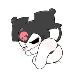 anthro anthro_only blush female girls_only hanuvo kuromi onegai_my_melody panties sanrio