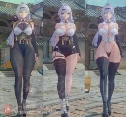 1girls 3d animated ass ass_focus big_ass big_breasts breasts fat_ass female front_and_back game_mod hazeker jiggle jiggling_ass jiggling_breasts large_ass large_breasts light-skinned_female light_skin mod no_sound solo split_screen tagme thick_thighs thighhighs thighs video video_games walking white_hair yellow_eyes yixuan_(zenless_zone_zero) zenless_zone_zero