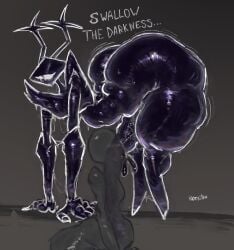2boys anon blowjob bottom_heavy deltarune fellatio femboy gay hornilka huge_ass huge_cock hung_femboy hung_trap hyper_penis male male_only oral roaring_knight sweat the_roaring_knight thick_thighs wide_hips yaoi