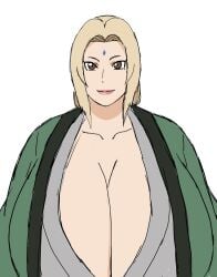 2d 2d_(artwork) 2d_artwork alternate_breast_size big_breasts blonde_hair blonde_hair_female breasts breasts_bigger_than_head digital_drawing_(artwork) digital_media_(artwork) female female_focus female_only gilf grandmother green_robe japanese japanese_clothes japanese_female large_breasts lips momiji_(artist) naruto naruto_(series) naruto_shippuden robe solo solo_female solo_focus tsunade white_background