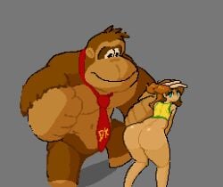 1boy 1girls 2025 5_fingers adriademon animated anthro anus ape ass barely_visible_anus bent_over big_butt blue_eyes bottomless brown_body brown_fur brown_hair cheating cheating_girlfriend close-up clothed clothing donkey_kong donkey_kong_(series) duo featureless_crotch female fingers fur gorilla green_clothing green_shirt green_tank_top green_topwear grey_background hair haplorhine hat headgear headwear hi_res human human_on_anthro interspecies male male/female mammal mario_(series) motion_lines necktie nintendo pink_clothing pink_hat pink_headwear primate princess_daisy red_necktie shirt simple_background smile tan_body tan_fur tan_skin tank_top thick_thighs topwear what yellow_clothing yellow_shirt yellow_tank_top yellow_topwear