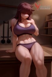 1girls 2d ai_generated ass barefeet big_ass big_breasts breasts closed_eyes deltarune erophoenix feet female female_focus full_body looking_at_viewer midriff navel neutral_expression patreon_username purple_skin reptile scalie solo solo_female susie_(deltarune) sweat thick thick_thighs toes uncensored