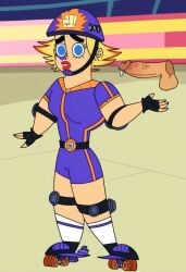 ai_generated bodysuit canon_genderswap cartoon_network helmet jawbreaker_joni johnny_test johnny_test_(series) penis roller_skates rule_63 solo standing warner_brothers