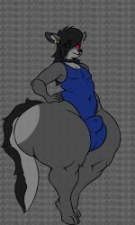 3:5 anthro ass balls big_bulge big_butt big_penis bulge canid canine character_request clothed clothing digital_media_(artwork) ear_piercing fur genitals hair hi_res huge_hips hyper hyper_hips jewelry kangaroo kranlax_karasu macropod male mammal marsupial necklace nude penis piercing red_eyes solo tail vein veiny_penis wide_hips