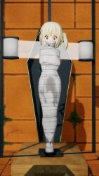 1girls blonde_hair bondage bound faf fgh098765 flandre_scarlet mummy solo touhou