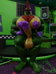 alligator alligator_tail alligatorid alligatorid_humanoid animatronic anthro anthro_male biceps black_nails clawed_fingers claws crocodile crocodile_tail crocodilian crocodylid eye_wear face_paint facial_markings fingerless_gloves five_nights_at_freddy's five_nights_at_freddy's:_security_breach fnaf green_body green_scales green_skin long_nails looking_at_viewer machine male mohawk mohawk_(hairstyle) montgomery_gator_(fnaf) muscle muscles muscular_anthro muscular_body muscular_furry muscular_male nipple_piercing non_human purple_glans purple_nipples red_eyes red_hair reptile reptile_humanoid scales scalie scottgames shades sharp_teeth shoulder_pads solo solo_male spiked_bracelet spikes spotted_body star_shades steel_wool_studios sunglasses tail_markings two_tone_body yellow_body yellow_scales yellow_skin