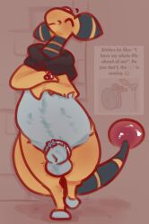 2025 ampharos animal_genitalia anthro balls chastity_cage chastity_device chastity_key closed_eyes closed_smile crossed_arms english_description english_text flat_chastity_cage fur generation_2_pokemon genitals hi_res male meme metal_chastity_cage mouth_closed nintendo nude nude_anthro nude_male pokemon pokemon_(species) sheath smile sobel_(xurora) solo standing tail text thick_thighs unlocked_chastity_cage white_body white_fur xurora yellow_body yellow_fur