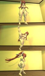 1girls 3d 3d_(artwork) areolae ass barefoot big_ass big_breasts completely_nude completely_nude_female doki_doki_literature_club female female_only full_body gf_fnf_fan green_eyes long_hair looking_at_viewer monika_(doki_doki_literature_club) naked naked_female nipples nude nude_female self_upload solo solo_female