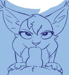ambiguous_gender animal_genitalia animal_penis animated anthro anthro_on_anthro blue_background canine_genitalia canine_penis cheek_tuft digital_drawing_(artwork) digital_media_(artwork) duo ear_tuft facial_tuft felid feline fellatio fur genitals head_tuft inner_ear_fluff knot lynx male male/ambiguous mammal marc_(theblueberrycarrots) oral penile penis sex simple_background theblueberrycarrots tuft years