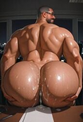 ai_generated bara bara_ass bara_tiddies himbonextdoor male muscular muscular_male office office_clothing office_sex suit_and_tie yaoi