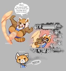 2d 4_fingers after_sex aggressive_retsuko angry anthro bluebreed blush breasts brown_fur claws clothed clothing command cum cum_in_pussy cum_inside dialogue duo english_text erection faceless_male fangs female female_focus fur grey_background human human_on_anthro humor impregnation_request interspecies legwear looking_pleasured lying male male_human/female_anthro mammal motion_blur motion_lines nipples no_underwear nude office_lady on_back one_eye_closed open_mouth partially_clothed penetration penis pregnancy_test pussy red_panda retsuko sanrio sex sharp_teeth simple_background size_difference skirt smile smooth_fur solo_focus spread_legs spreading stockings straight teeth text thigh_highs vaginal_penetration white_eyes white_fur