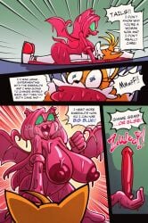 2_tails amy_rose animated anthro areola bat big_areola big_breasts breasts canid canine comic covering covering_mouth dialogue dildo duo english_text eulipotyphlan female female/female fox fur fused fusion gag gender_change genitals goo_creature goo_hair goo_transformation green_sclera group hedgehog huge_areola huge_breasts inanimate_transformation insane mammal miles_tails_prower multi_tail nude nude_anthro nude_female piko_piko_hammer pseudo_hair purple_body pussy rouge_the_bat rule_63 sachasketchy sega sex_toy sharp_teeth slime sonic_(series) sonic_the_hedgehog_(series) speech_bubble tail tails tails_the_fox tailsko teeth text transformation trio vulva wings yellow_body yellow_fur