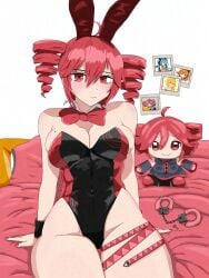 1girls 2d 2d_(artwork) a.i._voice adachi_rei ahoge akita_neru animal_ears bed big_breasts big_thighs black_leotard body_freckles bow bowtie breasts bunny_ears bunny_girl bunnysuit character_doll cleavage covered_navel cuffs curvaceous curvy curvy_female curvy_figure detached_collar detached_cuffs doll drill_hair fake_animal_ears fat_thighs fatass_teto_plush female female_focus female_only freckles fuzzy_handcuffs hair_between_eyes hair_tubes handcuffs hatsune_miku highres hourglass_figure huge_breasts huge_thighs kasane_teto large_breasts large_thighs leotard looking_at_viewer memphis_media mole mole_on_breast nail_polish navel navel_visible_through_clothes overflowing_breasts painted_nails playboy_bunny plump plump_breasts plump_thighs plush plushie polaroid_photo rabbit_ears red_bow red_bowtie red_eyes red_hair red_nails short_hair shoulder_freckles simple_background sitting sitting_on_bed skindentation slim_waist smile solo solo_female thick_thighs thigh_gap thigh_strap thighs twin_drills utau vocaloid white_background wide_hips wrist_cuffs