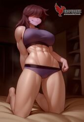 1girls 2d ai_generated ass barefeet big_ass big_breasts breasts closed_eyes deltarune erophoenix feet female female_focus full_body looking_at_viewer midriff navel neutral_expression patreon_username purple_skin reptile scalie solo solo_female susie_(deltarune) sweat thick thick_thighs toes uncensored