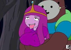 adventure_time ahe_gao background backpack bag bear bear_(adventure_time) breasts cartoon_network clothing dressed female logo mask mindsedge nipples pale_skin princess_bubblegum source_request tongue tongue_out year_request zoophilia