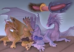 4_toes anal anal_sex claws closed_eyes digital_drawing_(artwork) digital_media_(artwork) dildo double_dildo double_penetration dragon dragon_wings duo erection feet feral feral_on_feral feral_penetrated genitals hi_res horn icewing_(wof) male male/male male_penetrated membrane_(anatomy) membranous_wings mutual_insertion mutual_masturbation mythological_creature mythological_scalie mythology open_mouth penetration penis qibli_(wof) sandwing_(wof) scales scalie sex_toy shiaz smile spread_legs spreading toe_claws toes wings wings_of_fire winter_(wof)