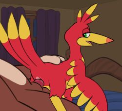 2d_animation ahatas animal_genitalia animated anthro avian balls banjo-kazooie banjo_(banjo-kazooie) beak bear bed bird bodily_fluids brown_body cloaca cloaca_juice cloacal cloacal_penetration curtains duo eyelashes feathers female female_penetrated feral feral_penetrated frame_by_frame furniture genital_fluids genitals green_eyes hand_on_back hi_res kazooie looking_back loop male male/female mammal narrowed_eyes nude on_bed open_mouth penetration penis rareware red_body short_playtime solo_focus tongue window wings zoophilia