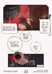 2boys after_anal after_sex animatronic anthro bear cum cum_on_body dialogue english_text five_nights_at_freddy's fnaf fox foxy_(fnaf) freddy_(fnaf) gay living_machine male male/male male_only male_penetrating nick7005 robot scottgames sex text
