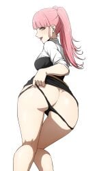 1girls ass big_ass black_panties breasts clothing dayyo_(daydarion/day-chan) female female_only fire_emblem fire_emblem:_three_houses hair hilda_valentine_goneril legs lips looking_back panties panties_down pink_eyes pink_hair solo solo_female thighs twintails undressing