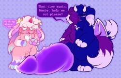 2_tails animal_genitalia anthro balls belly big_balls big_penis big_sheath blush bodily_fluids canid canine canis domestic_dog dragon dragon_wings duo genital_fluids genitals hi_res horn huge_balls huge_cock huge_sheath hybrid hyper hyper_balls hyper_genitalia hyper_penis hyper_sheath knot knotted_penis leaking_precum male male/male mammal multi_tail mythological_creature mythological_scalie mythology nipples penis precum profanity scalie shaking sheath surprised_expression tail tuvandalist wings