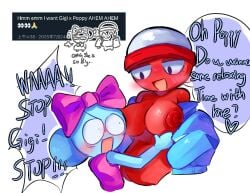 big_breasts boobs breasts dandy's_world female gigi_(dandy's_world) poppy_(dandy's_world) request shocked tyoutsuki yuri