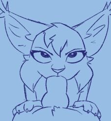 ambiguous_gender animal_genitalia animal_penis animated anthro anthro_on_anthro blue_background canine_genitalia canine_penis cheek_tuft digital_drawing_(artwork) digital_media_(artwork) duo ear_tuft facial_tuft felid feline fellatio fur genitals head_tuft inner_ear_fluff knot lynx male male/ambiguous mammal marc_(theblueberrycarrots) oral penile penis sex simple_background theblueberrycarrots tuft years