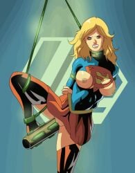 2d 2d_animation animated blonde_hair blue_eyes breasts breasts_out busty collar dc dc_comics dildo female female_focus female_only going_commando hourglass_figure kryptonite long_hair luffyr18g nipple_piercing no_panties piercing pussy standing stomach_bulge supergirl superman_(series) tagme thigh_boots tied_up vagina wide_hips