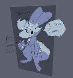anthro ass beverage_can big_butt big_ears breasts bubble_butt bunny_costume bunoo_(thadeef3) clothed clothing costume digital_media_(artwork) english_text expansion exposed fake_ears fake_rabbit_ears female freckled_butt freckles fur hair hi_res huge_butt humanoid hyper hyper_butt kangaroo macropod mammal marsupial restricted_palette simple_background solo speech_bubble tail text thadeef3 toony toony_expression zipper