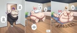 2girls bbw dialogue doki_doki_literature_club fat fat_arms female female_only gigantic_ass huge_ass human natsuki_(doki_doki_literature_club) overweight overweight_female sauteedloin text weight_gain yuri_(doki_doki_literature_club)
