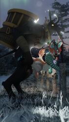 3d_(artwork) absurd_res anal anal_sex anthro bodily_fluids bovid caprine caprine_demon christmas cum cum_in_ass cum_inside demon digital_media_(artwork) duo femboy genital_fluids genitals goat_demon hi_res holidays horn krampus lagomorph male male/male mammal penetration penis sany_van_fox sanythefox sex size_difference wings winter wolpertinger