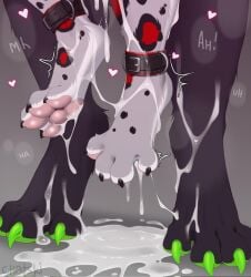 2025 4_toes ankle_cuffs anthro bodily_fluids bukkake canid canine canis chatski claws cuff_(restraint) cum cum_between_toes cum_drip cum_on_feet cum_on_ground cum_on_leg cum_on_self cum_on_soles cum_pool cum_string dangling_legs dripping duo excessive_cum excessive_genital_fluids feet felid female foot_focus foot_size_difference from_behind_position genital_fluids green_toe_claws gynomorph heart_symbol intersex intersex/female jackal leg_cropped_sex mammal offscreen_character offscreen_sex pantherine prehistoric_species restraints saber-toothed_tiger sex snow_leopard spots spread_toes stand_and_carry_position standing standing_sex toe_claws toes vex_(alibiwolf)