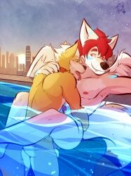 2025 anal anal_sex anthro arm_around_partner arms_around_partner ass athletic athletic_male balls big_ears black_nose blue_stripes building canid canine chest_lick city dated dipstick_tail doriavis duo erection eyebrows fox fox_mccloud fur genitals glistening glistening_body green_eyes hair hi_res infinity_pool intraspecies kerchief licking licking_another licking_partner looking_at_another looking_at_partner male male/male mammal markings medium_hair nintendo nude_male partially_submerged pecs penetration red_eyebrows red_eyes red_hair red_kerchief sex short_hair signature size_difference skyscraper smile smiling_at_another smiling_at_partner stand_and_carry_position standing standing_sex star_fox stripes sun sunset tail tail_markings tan_body tan_fur tongue ventkazemaru whisker_spots whiskers white_body white_fur white_hair white_wings wings yellow_body yellow_fur
