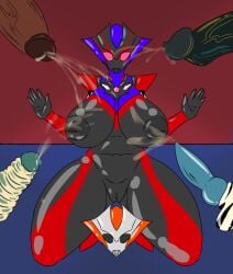 alien alien_girl alien_humanoid breasts bukkake cum ejaculation female gangrape grigio_darkness large_breasts mirrorcell monster_cock stage stage_show thick_thighs thighs ultraman_(franchise) ultrawoman_grigio
