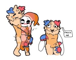 2boys bondage dandy's_world dog_ears gay gay_sex goob_(dandy's_world) googly_eyes larger_penetrating_smaller penetration penis sex shrimpo_(dandy's_world) smaller_penetrated tagme