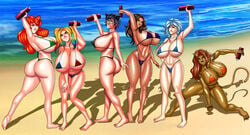 6girls ass batman:_assault_on_arkham batman_(series) beach big_ass big_breasts bikini bottle catwoman cheetah_(dc) cleavage clothed cssp curvaceous curvy dc dc_comics feet female female_only firestorm_(series) furry giant_breasts harley_quinn huge_ass huge_breasts justice_league:_doom killer_frost killer_frost_(arkham) killer_lotion large_ass large_breasts lotion multiple_girls poison_ivy selina_kyle straight_hair sunscreen swimsuit talia_al_ghul thick thick_thighs thighs voluptuous voluptuous_female wonder_woman_(series)