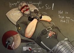 1boy anus blindfold blindfolded bound_and_gagged cock_cage communicator darkdesireart95 drooling duct_tape electric_shock electricity_play fully_clothed fully_clothed_male handcuffs helpless helpless_male human male mature_male object_in_ass out_of_frame pain police_officer red_ball_gag sweating