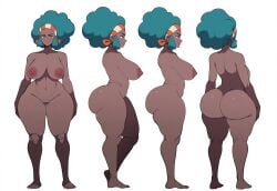 1girls 2025 2d 2d_(artwork) ai_generated ass big_ass big_breasts bubble_butt character_sheet curvy curvy_figure dark-skinned_female dark_skin dat_ass female full_body game_freak large_breasts lenora_(pokemon) mature_female mullon multiple_views nintendo novelai nude pokemon pokemon_(anime) pokemon_(game) pokemon_bw pokemon_journeys reference_sheet solo solo_focus standing thick_thighs voluptuous white_background