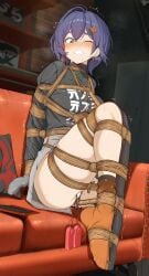 2d 2d_artwork bagelbomb belle_(zenless_zone_zero) bondage bondage bound female female_focus light-skinned_female light_skin vibrator zenless_zone_zero