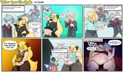 bbw belly_button belly_overhang blonde_hair blue_eyes blue_hair blush cradily cynthia_(pokemon) dozarr fat_female fat_fetish fat_woman feederism female female_feedee female_weight_gain garchomp grey_eyes hair_covering_eye magikarp male male/female male_feeder metagross nah obese_female overweight_female pokemon sleeveless_shirt ssbbw steven_stone_(pokemon) straight stuffed_belly tight_clothes tight_clothing torn_clothes torn_clothing wardrobe_malfunction weight_gain weight_gain_female wholesome_end