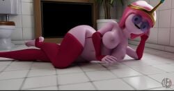 1girls 3d_(artwork) adventure_time bathroom big_ass big_breasts bonnibel_bubblegum exibitionism fat_ass female female_only fortnite fortnite:_battle_royale huge_ass huge_breasts mature naked naked_female panties pink_body posing posing_for_the_viewer princess_bubblegum smile thick_ass toilet underwear
