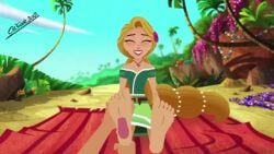 2d_animation animated artist_request artist_signature barefoot beach blonde_female blonde_hair disney disney_princess faceless_character feet female foot_fetish foot_focus foot_grab foot_lick foot_worship green_dress green_eyes laughing licking lipstick long_hair music picnic_blanket pov princess rapunzel rapunzel_(tangled) rocks sand soles sound tagme tangled tangled:_the_series tickle tickle_fetish tickling tickling_feet toes video wiggling_toes