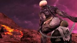 ass bondage chains demon dominant_female doom female hell_knight_(doom) humiliation pyro_enthusiast