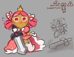 cookie_run cookie_run_kingdom cookie_run_ovenbreak dark_choco_cookie no_panties nude princess_cookie self_upload sfw smile