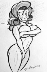 1girls ass breasts covering embarrassed female my_little_pony nude pablosjuarez rarity_(mlp) tagme