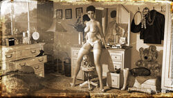 1girls 3d alternate_version_available artist_name ass ass_crack bare_shoulders becarra big_breasts black_and_white braces breasts busty butt_crack chair choker corset curvy detailed_background ear_piercing earrings english_text eyelashes feline female footwear glasses hat high_heels hourglass_figure human legwear lingerie looking_at_viewer mirror panties piercing pose posing reflection room shadow shannon_molloy short_hair spread_legs spreading stockings sunglasses teddy_bear text thong voluptuous wide_hips